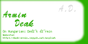 armin deak business card